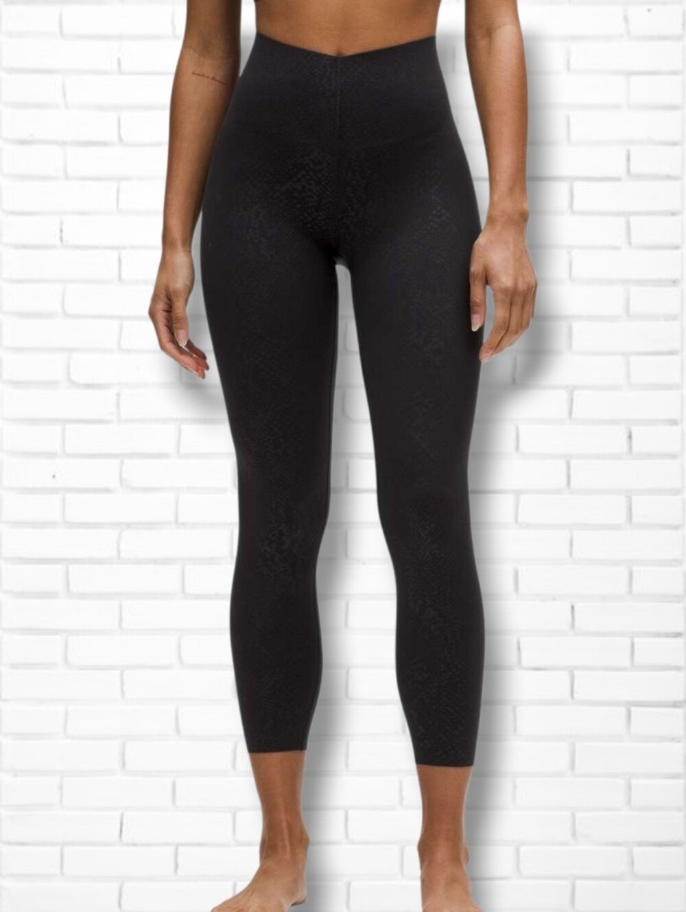 NEW Lululemon Glow Up Black Snake Structure Super-High-Rise Tight 25" Size 6